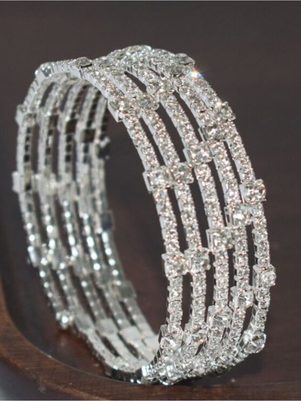 Silver Rhinestone Wrap Bracelet